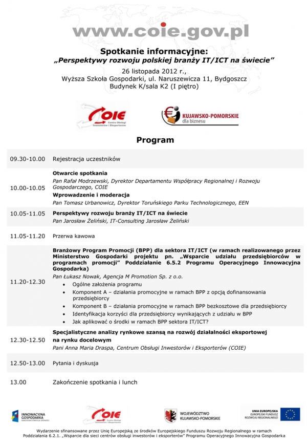Spotkanie informacyjne: Perspektywy rozwoju polskiej branży IT/ICT na świecie