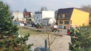 Rolnicy protestujący na ulicach Miasta Lipna