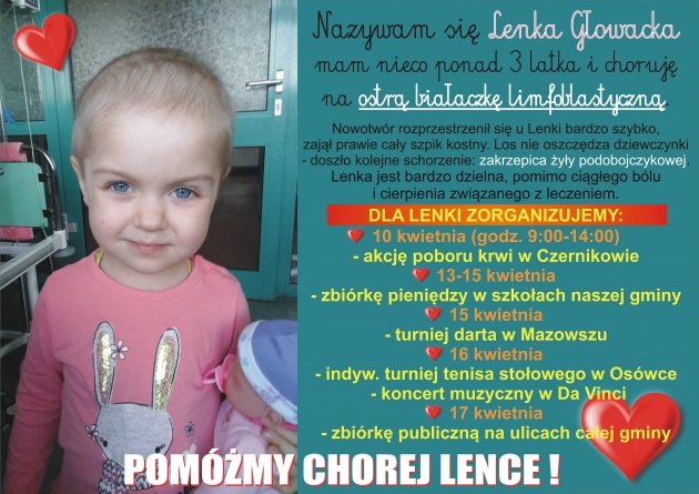 Pomóżmy chorej Lence!