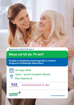 Plakat promujący mammografię - Lipno