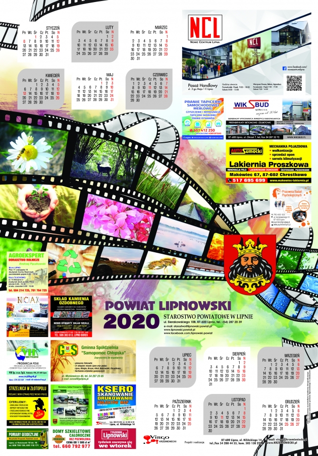 Projekt kalendarza na 2020 rok