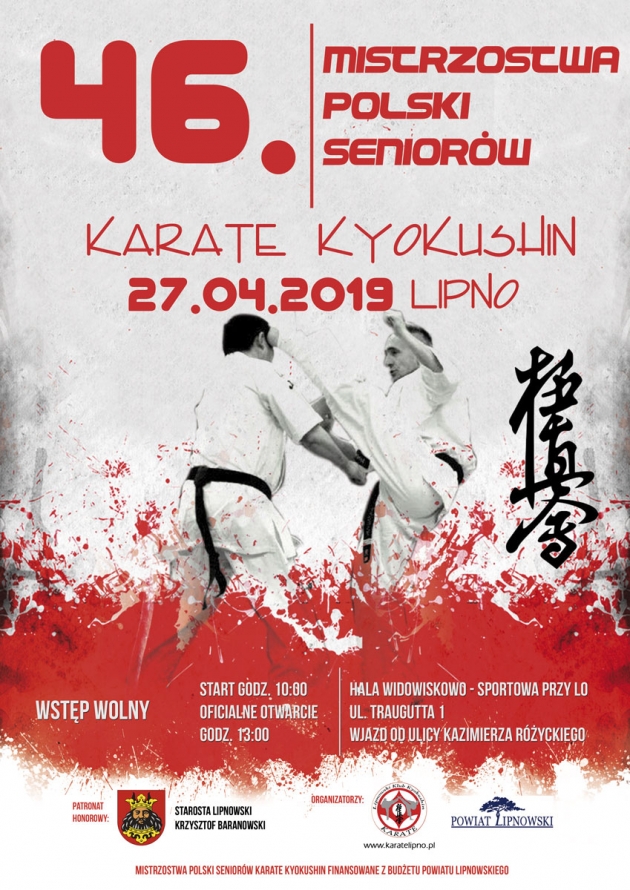 Mistrzostwa Polski Seniorów Karate Kyokushin odbędą się w Lipnie