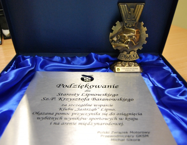 Starosta odznaczony przez Polski Związek Motorowy