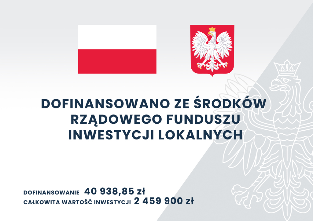 Na obrazku znajduje się informacja dotycząca wyskości dofinansowania 