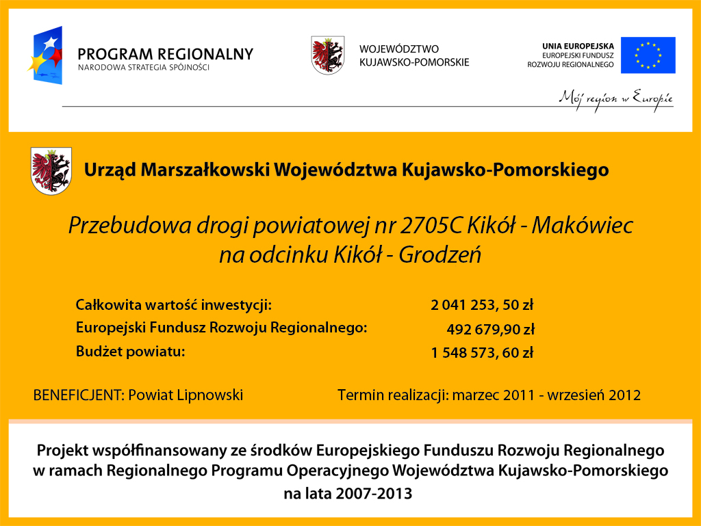 Przebudowa drogi Kikół-Grodzeń