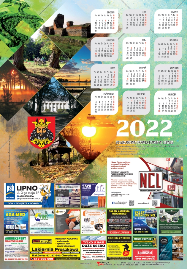 Projekt kalendarza powiatowego na 2022 rok