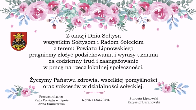 Ilustracja z życzeniami dla Sołtysów i Rad Sołeckich 