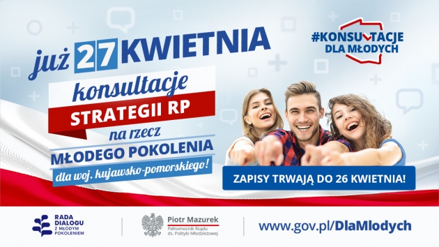 Zapisz się na konsultacje strategii dla młodzieży w woj. kujawsko-pomorskim!