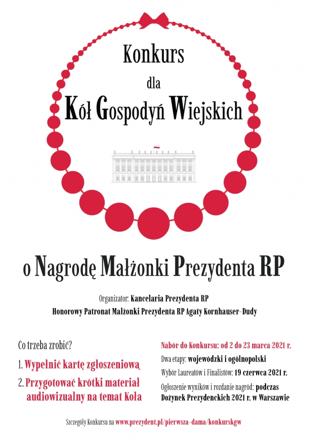 Konkurs dla KGW o Nagrodę Małżonki Prezydenta RP