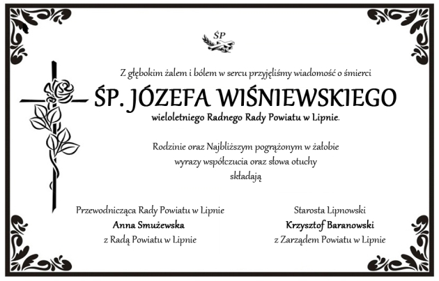 Kondolencje - śp. Józef Wiśniewski