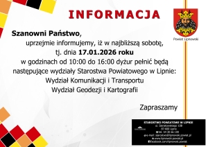 Informacja o dyżurach. Pełna treść dostępna w artykule