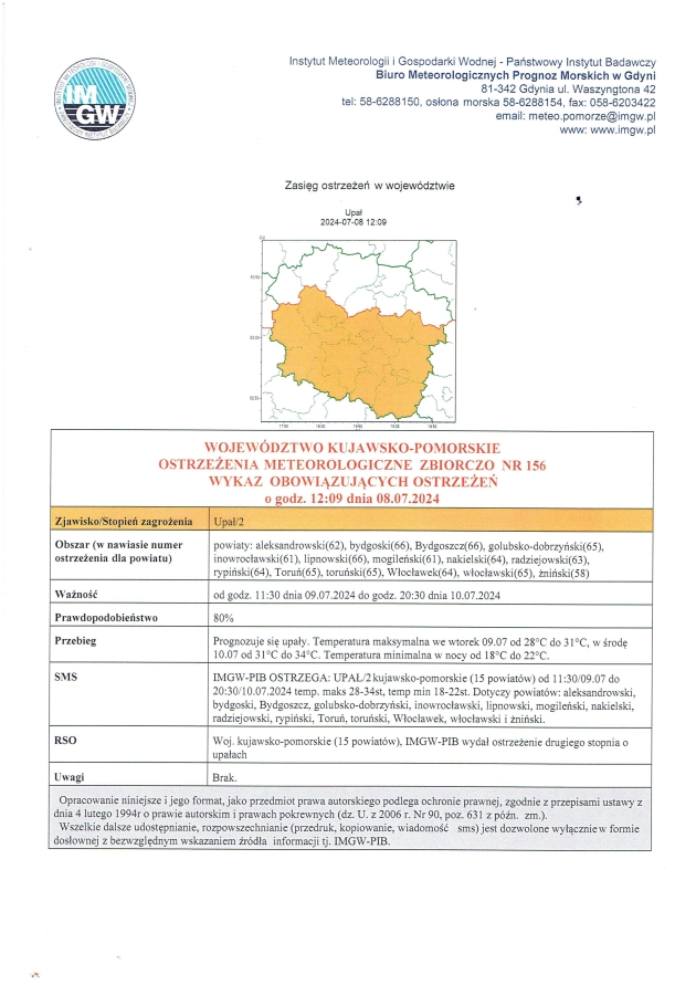 Ostrzeżenia Meteorologiczne - Wykaz