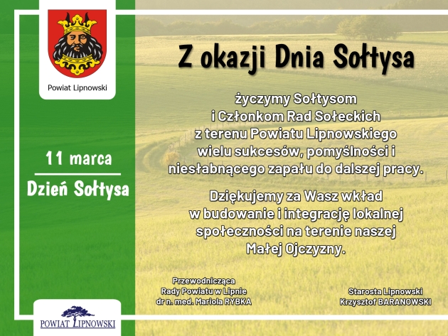 Życzenia z okazji Dnia Sołtysa