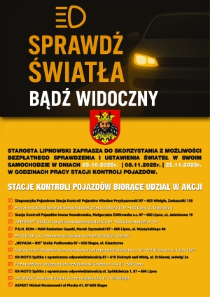 Plakat akcji &quot;Sprawdź światła – bądź widoczny! &quot;