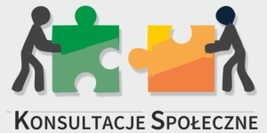 Baner informacyjny z napisem konsultacje społeczne