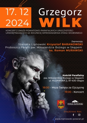 Plakat - koncert Grzegorza Wilka 