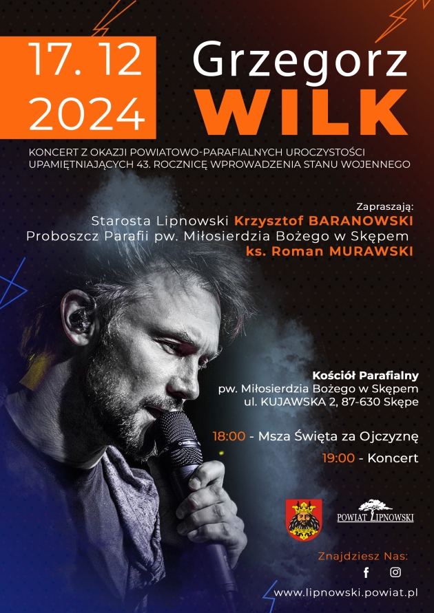 Plakat - koncert Grzegorza Wilka 