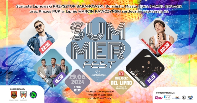 Grafika promująca tegoroczny festiwal muzyczny SUMMER FEST